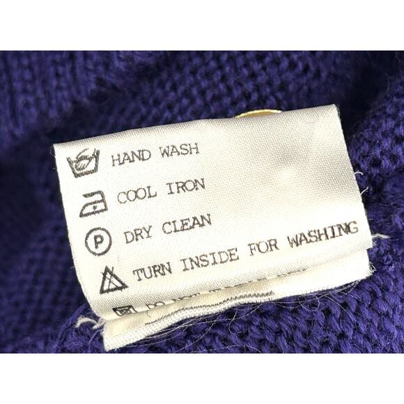 Bogner Womens Sweater Size M Purple Wool Blend Knit Mock Neck Ribbed Tall Waist - Picture 8 of 8